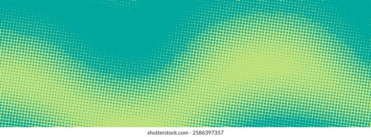 Modern Turquoise green pop art background with halftone dots in comic style, vector illustration eps10	