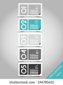 modern turquoise rectangular flat stickers. infographic concept.