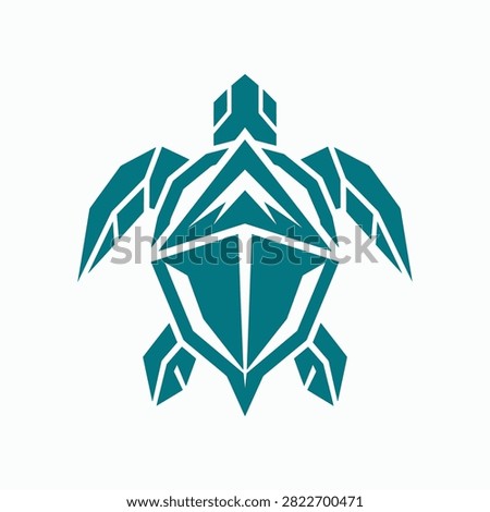 Modern turtle design using sharp lines for technology or security.