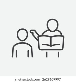 Ícone de Tutoria Moderna em Estilo de Arte de Linha Elegante