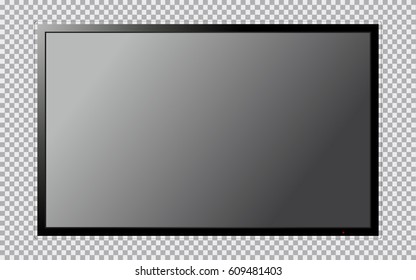 Modern TV With Blank Screen Isolated On Transparent Background