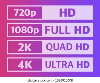 Modern tv full hd 4k, great design for any purposes. Set technology signs. Vector illustration.