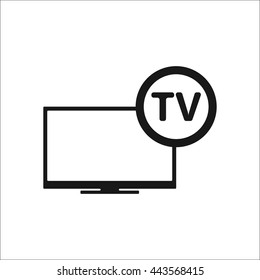 Modern tv lcd sign simple icon on background