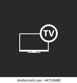 Modern tv lcd sign simple icon on background