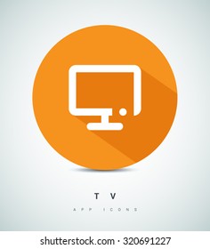 a modern TV line vector icon for web and app mobile minimalistic flat design