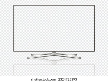 La televisión moderna se burla de la pantalla transparente aislada en un fondo transparente
