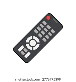 Modern TV Remote Control Vector Illustration | Minimal Flat Design Icon