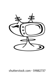 Modern TV - Retro Clip Art