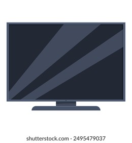 Conjunto de televisión moderno con pantalla en blanco de pie en el soporte aislado sobre fondo blanco