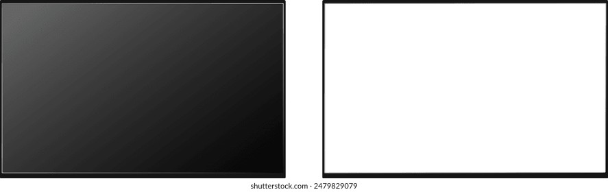 Modern TV set on a transparent background. Vector realistic tv template. Modern TV monitor. Plasma tv mockup. Vector EPS 10