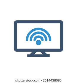 Modern TV Signal Icon for Digital Technology