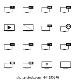 Modern tv simple icon set on background