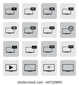 Modern tv simple icon set on background