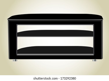 Modern TV table stand with glass shelves