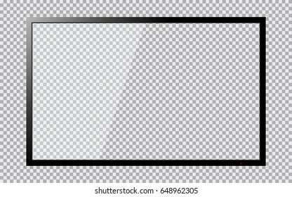 Modern TV with transparent screen isolated on transparent background