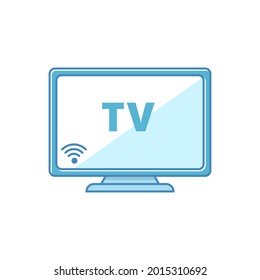 Vector de tv moderno con color azul y blanco adecuado para icono o ilustración