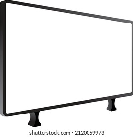 Ilustración moderna del vector de visión lateral de pantalla blanca de TV