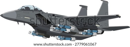 modern twin-tail multi role fighter jet armed with air-to-ground missiles