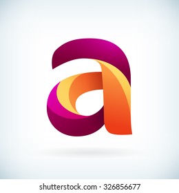 Modern twisted letter a icon design element template