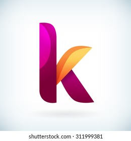 Modern twisted letter k icon design element template