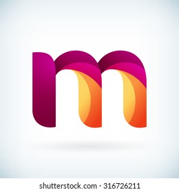 Modern twisted letter m icon design element template