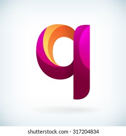Modern twisted letter q icon design element template
