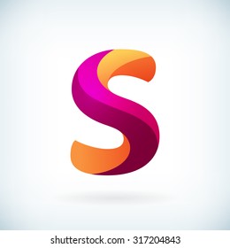 Modern twisted letter s icon design element template