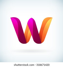 Modern twisted letter w icon design element template