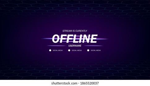 modern twitch background screensaver offline stream gaming with hexagon frame background with neon color