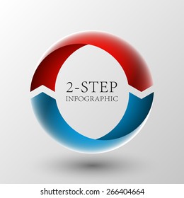 Modern two arrows origami style. Abstract template for background.