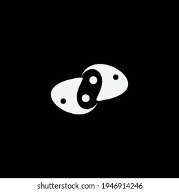 modern two fish logo design template elements