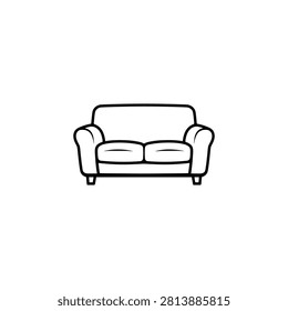 Modern two seater sofa icon for furniture and interior design