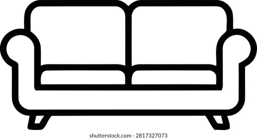 Modern two-seater sofa vector illustration