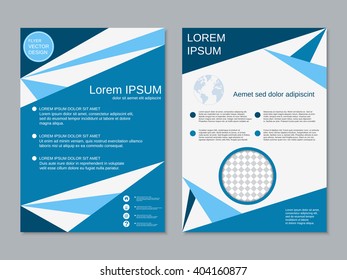 Modern two-sided booklet vector template. Brochure, flyer, poster, banner abstract design. A4 format