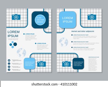 Modern two-sided flyer. Brochure, banner, poster vector design template. A4 format