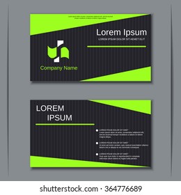 Modern two-sided visiting card, badge, sticker, coupon, voucher, label vector template