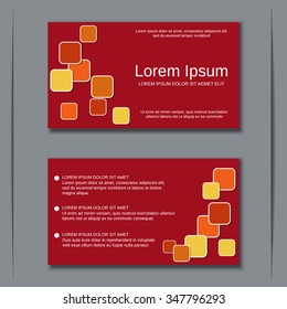 Modern two-sided visiting card, banner, badge, poster, sticker, mock-up, flyer, coupon, voucher, label vector design template
