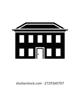 Modern two-story house flat design vector illustration black and white scalable graphic