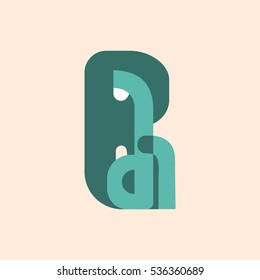 Modern type, geometric font, abstract symbol, letter composition