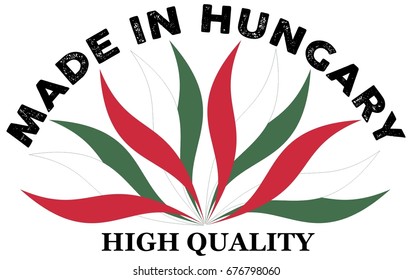 modern type made in Hungary logo vector, Hungarian flag is shaped as flame