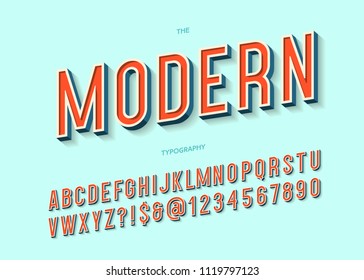 Modern typeface 3d typography colorful style for decoration, party poster, t shirt, promotion, kids book, greeting card, sale banner, printing on fabric, stamp. Cool font. Trendy alphabet 10 eps