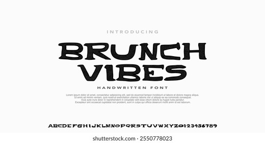 Modern Typeface Handwritten Font with texture, Alphabet Grunge Bold style,Uppercase and Number.Vector illustration