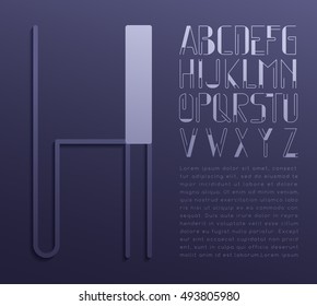 Modern Typeset : Letter H : Vector Illustration