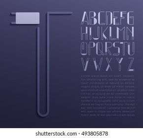 Modern Typeset : Letter T : Vector Illustration