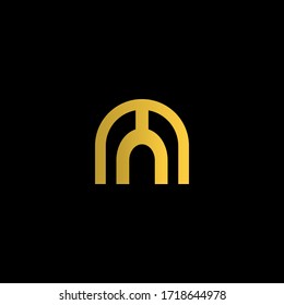 Modern Typhography Monogram Letter AY Logo, a gold door logo.