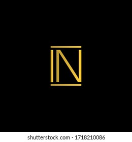 Logotipo Monograma carta en tifónica moderna, de color negro y dorado.