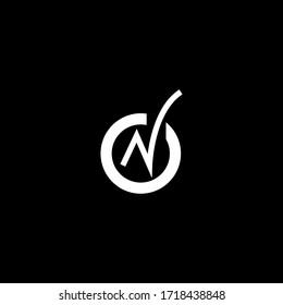Modern Typhography Monogram Letter N Logo, with white and black color.