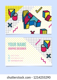 Modern Typographic  Isometric Letter A . Abstract Memphis Design Background. Vector Trendy Template For Your Posters, Banners, Business Card.