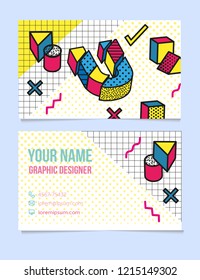 Modern Typographic  Isometric Letter U. Abstract Memphis Design Background. Vector Trendy Template For Your Posters, Banners, Business Card.