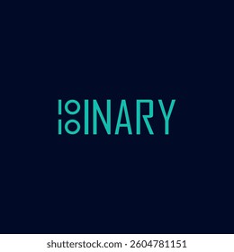 A modern typographic logo featuring the word "BINARY" with the digits "1" and "0" cleverly integrated, symbolizing digital technology, coding, and computing concepts.